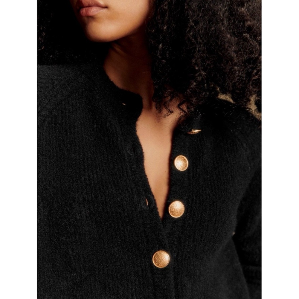 Sezane Othello Black Cardigan Sweater Size XS - Picture 2 of 6